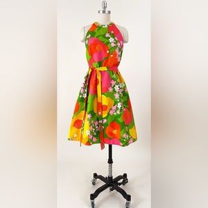 Malia Honolulu vintage halter dress Hawaiian